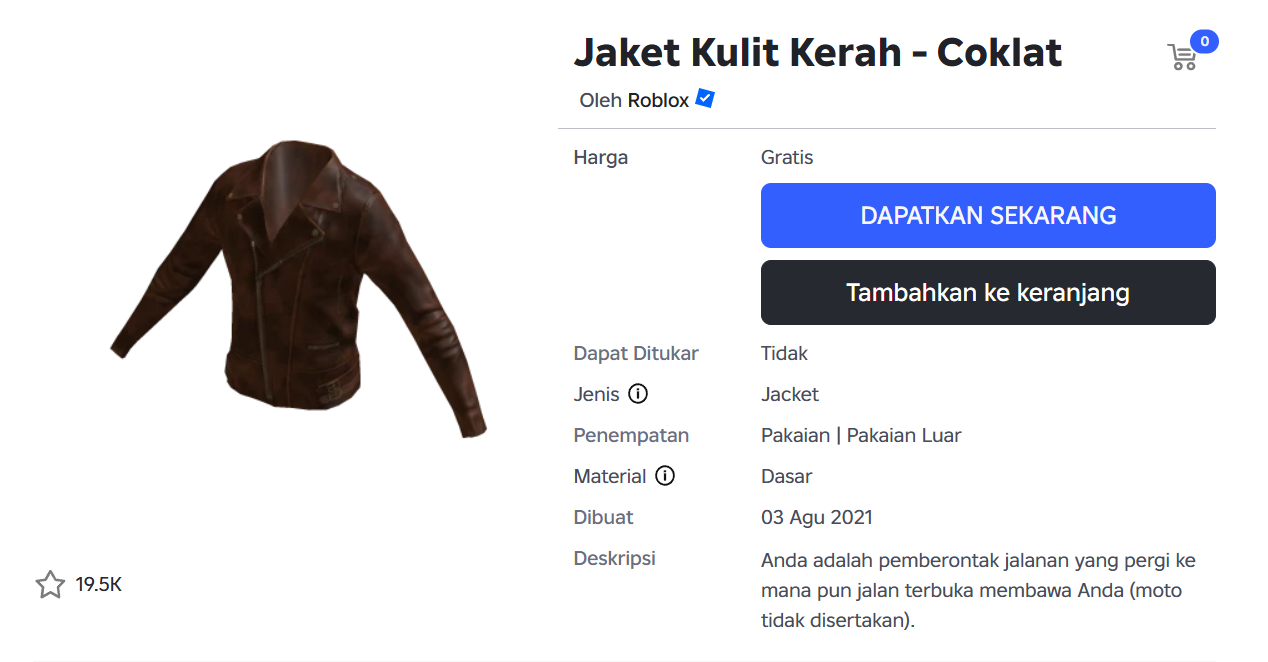 Cara Mendapatkan Collared Leather Jacket Brown Gratis di Roblox