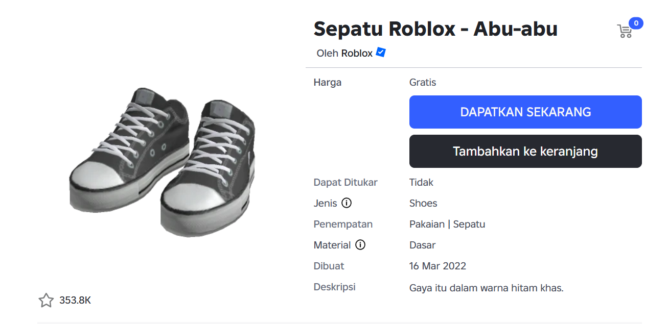 Cara Mendapatkan Roblox Sneakers Gray Gratis di Roblox
