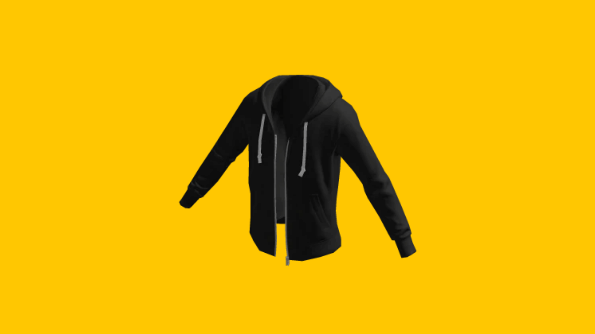Hoodie Ritsleting - Hitam roblox
